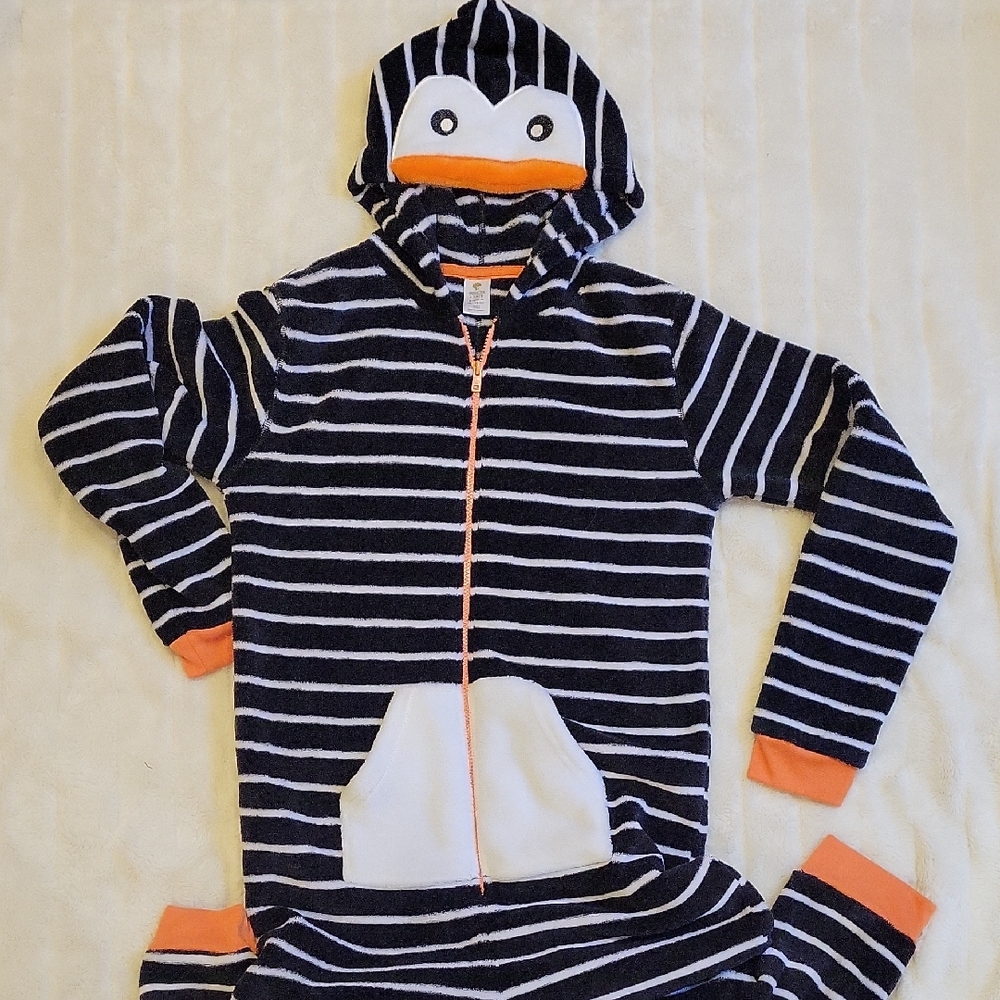 Tucker + Tate Black and White Striped Onesie with Orange Accents
